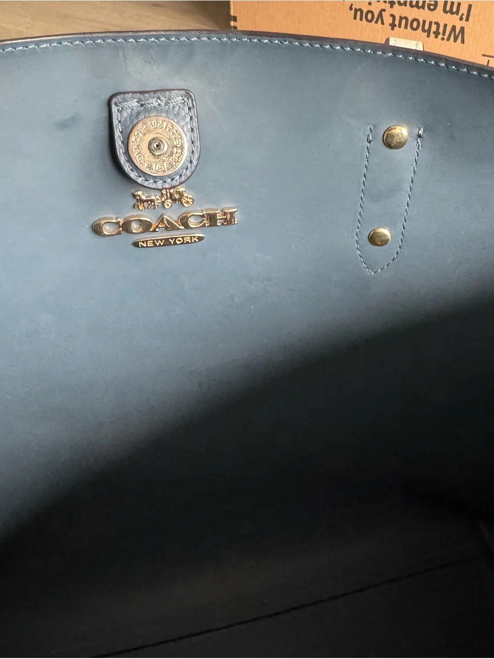 Coach City Cream Pebbled Leather Tote in Chalk